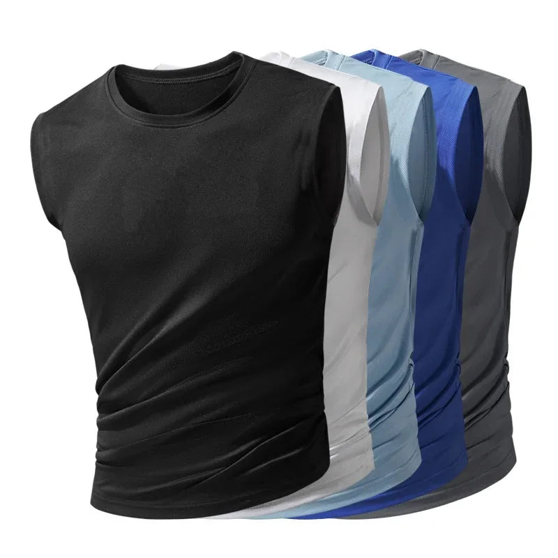 Summer Ice Silk Running Vest For Men Quick Dry Breathable
