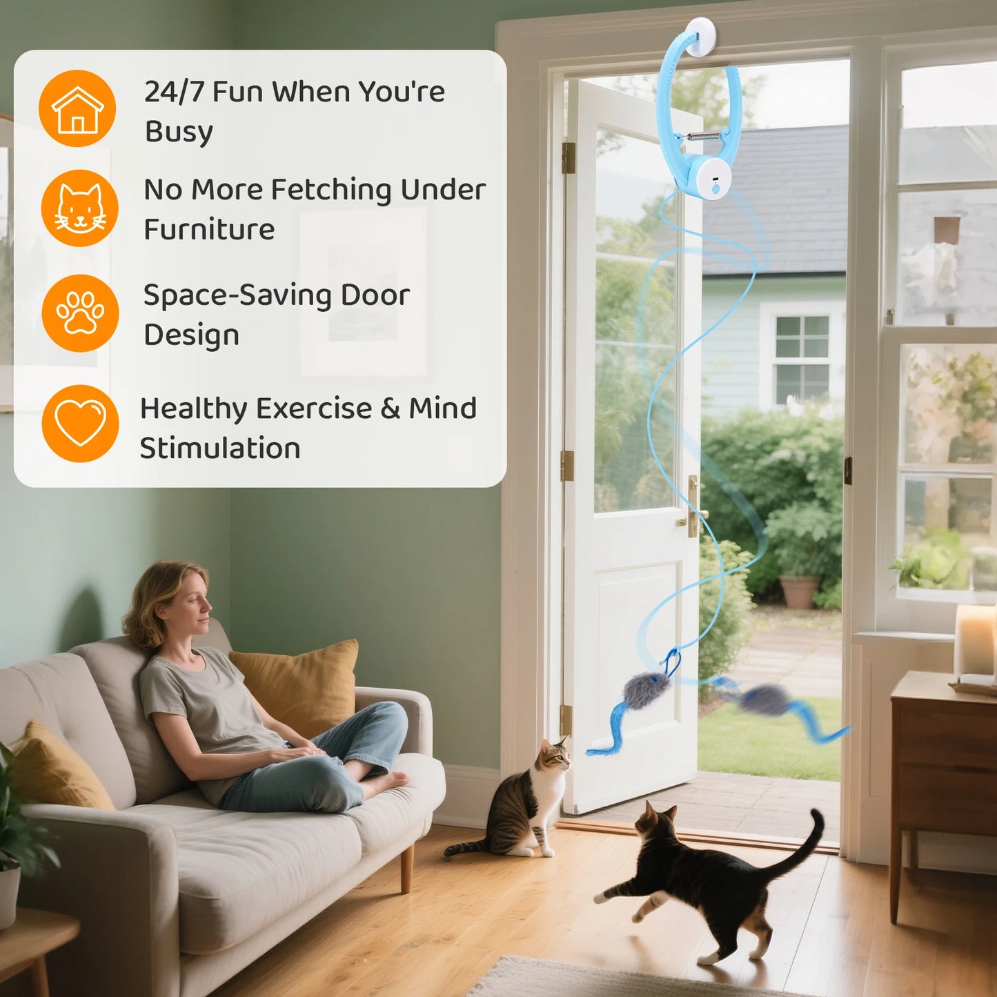 Automatic Interactive Cat Toy Fluttering Butterfly Wand For Indoor Enrichment