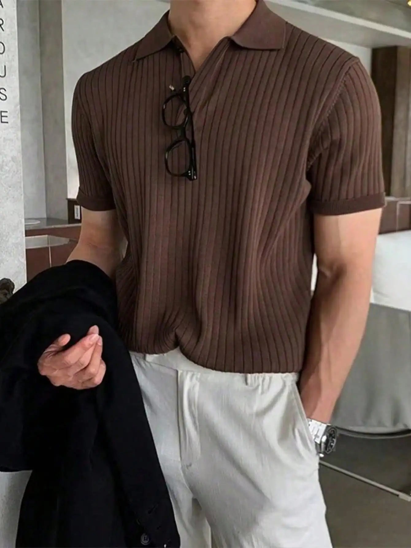 Men's Short Sleeve Polo Shirt Cotton Blend Breathable Casual