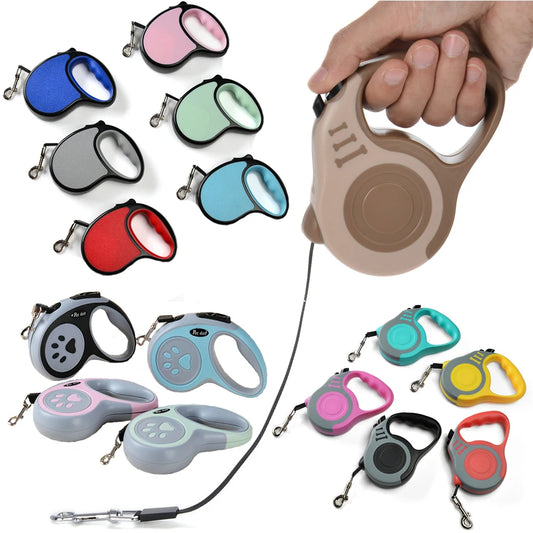 Retractable Nylon Dog Leash With ABS Case Heavy Duty