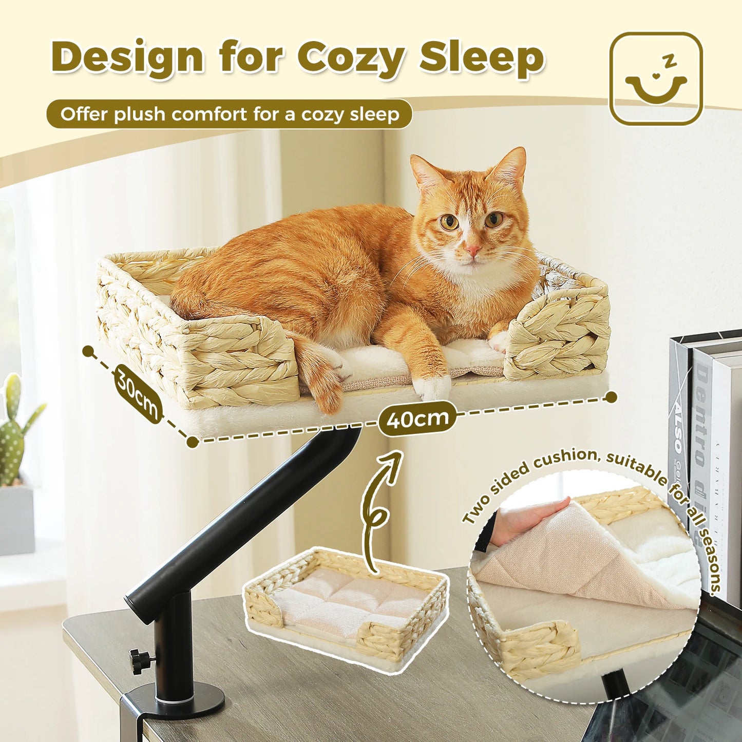 PAWZ Road Cat Desk Bed Rotatable Hammock Stand Indoor Cats