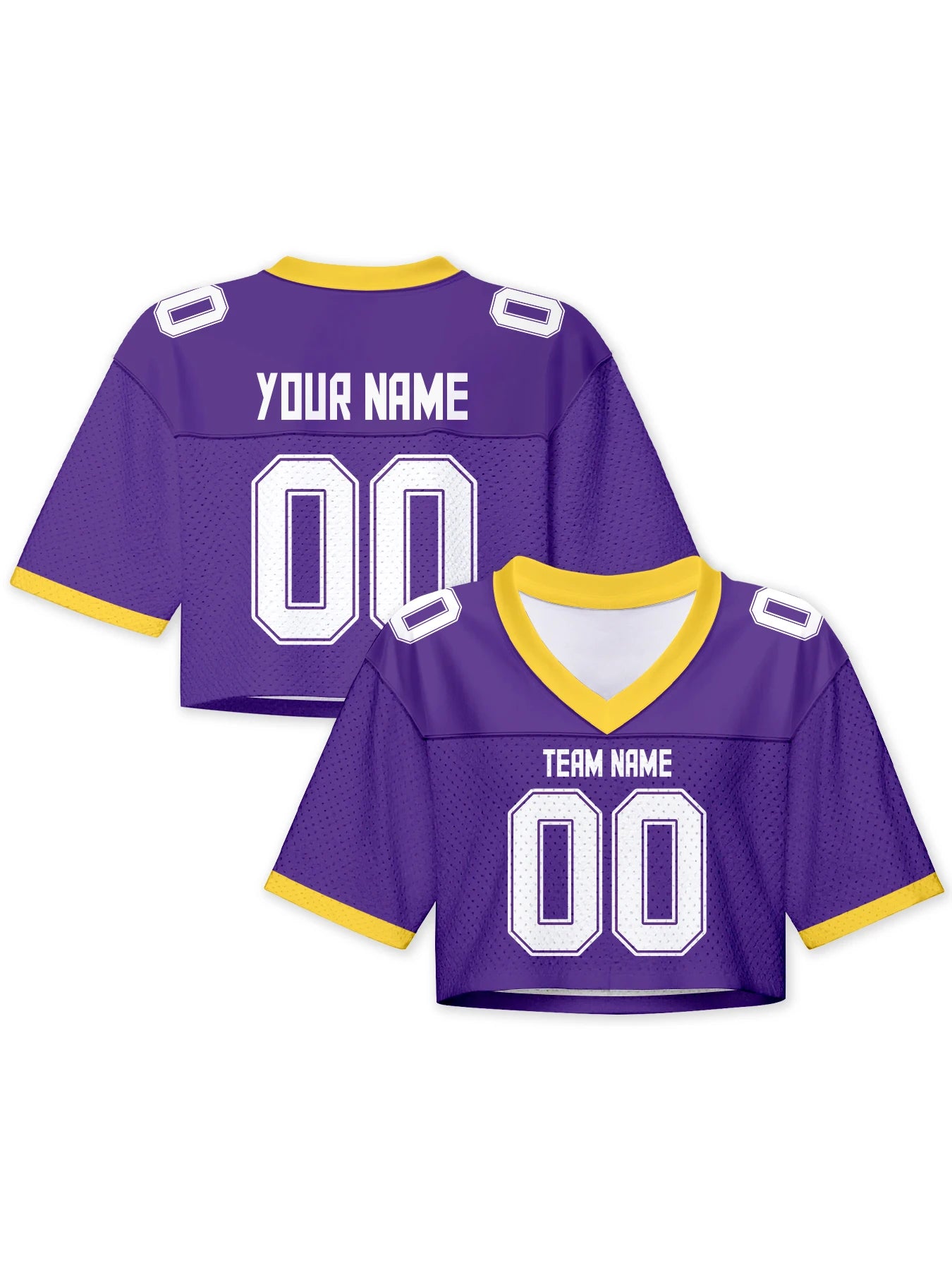Custom American Football Jersey Crop Top for Women & Girls Plain Sporty Cropped Shirt Personalized Name Number Jerseys Fans Gift