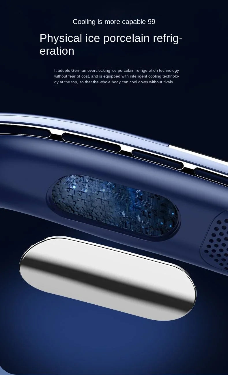 DELIXING 10000mAh Portable Neck Fan Bladeless Silent Rechargeable