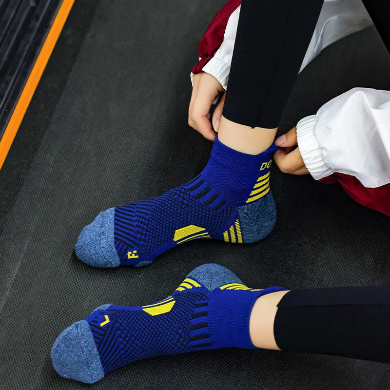 Marathon Running Socks Unisex Ankle Cushioned Low Cut Mesh