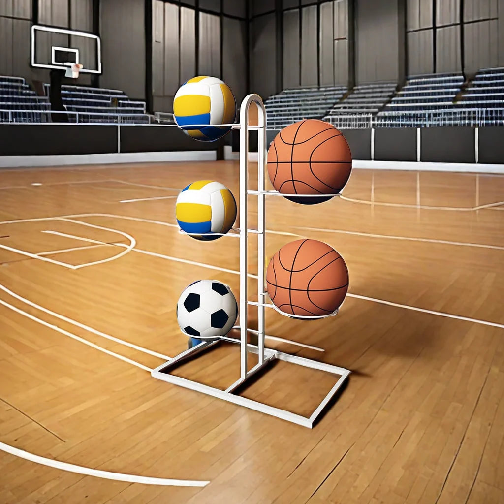 Indoor Kids Ball Storage Rack For Basketball Football Volleyball Kindergarten