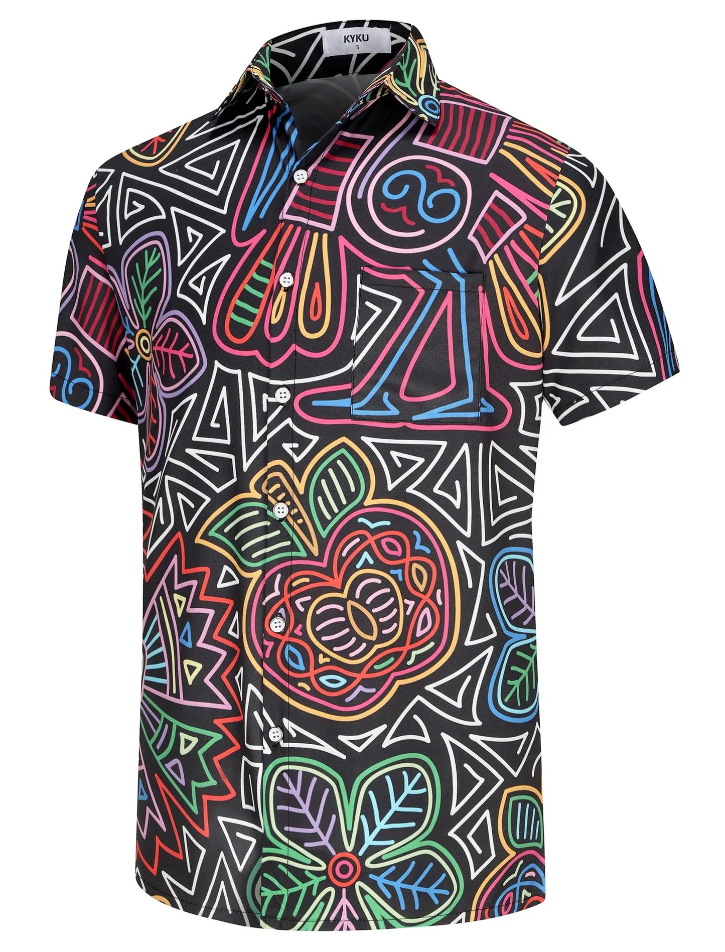 KYKU Mexico Shirt For Men Funny Hawaiian Button Down