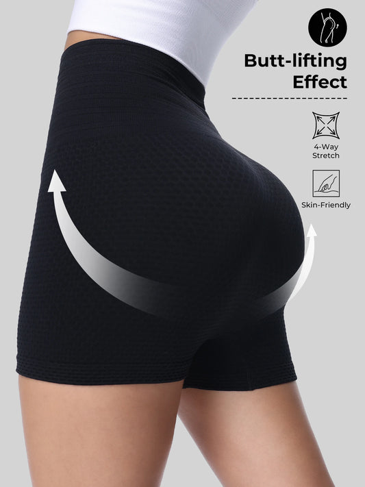 Women's Knitted Nylon Track Shorts High Waist With Stretch