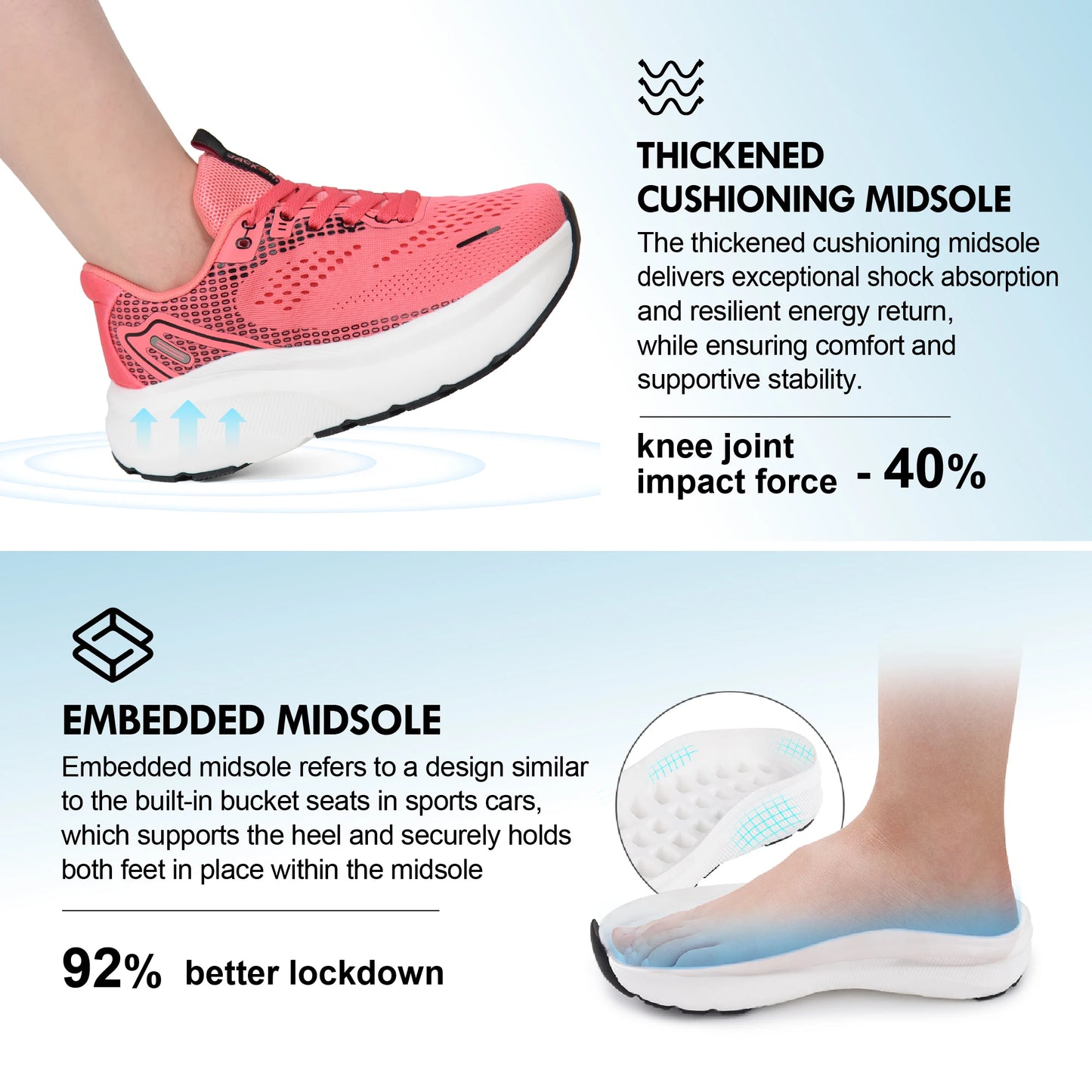 Wide Toe Box Shoes Women Arch Support Orthopedic Running Sneakers