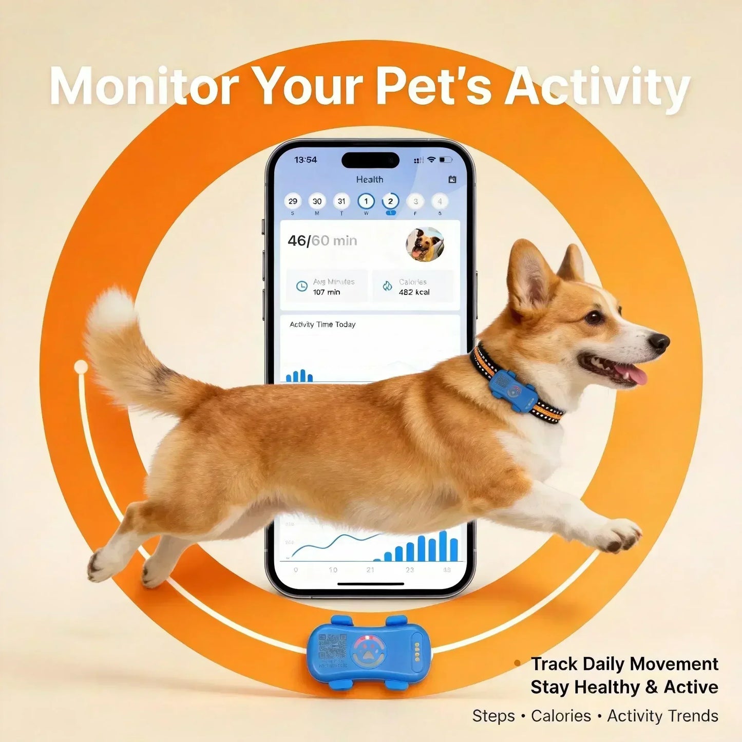 WANWAYTECH GPS Pet Tracker 4G Real Time Location IP67 Waterproof