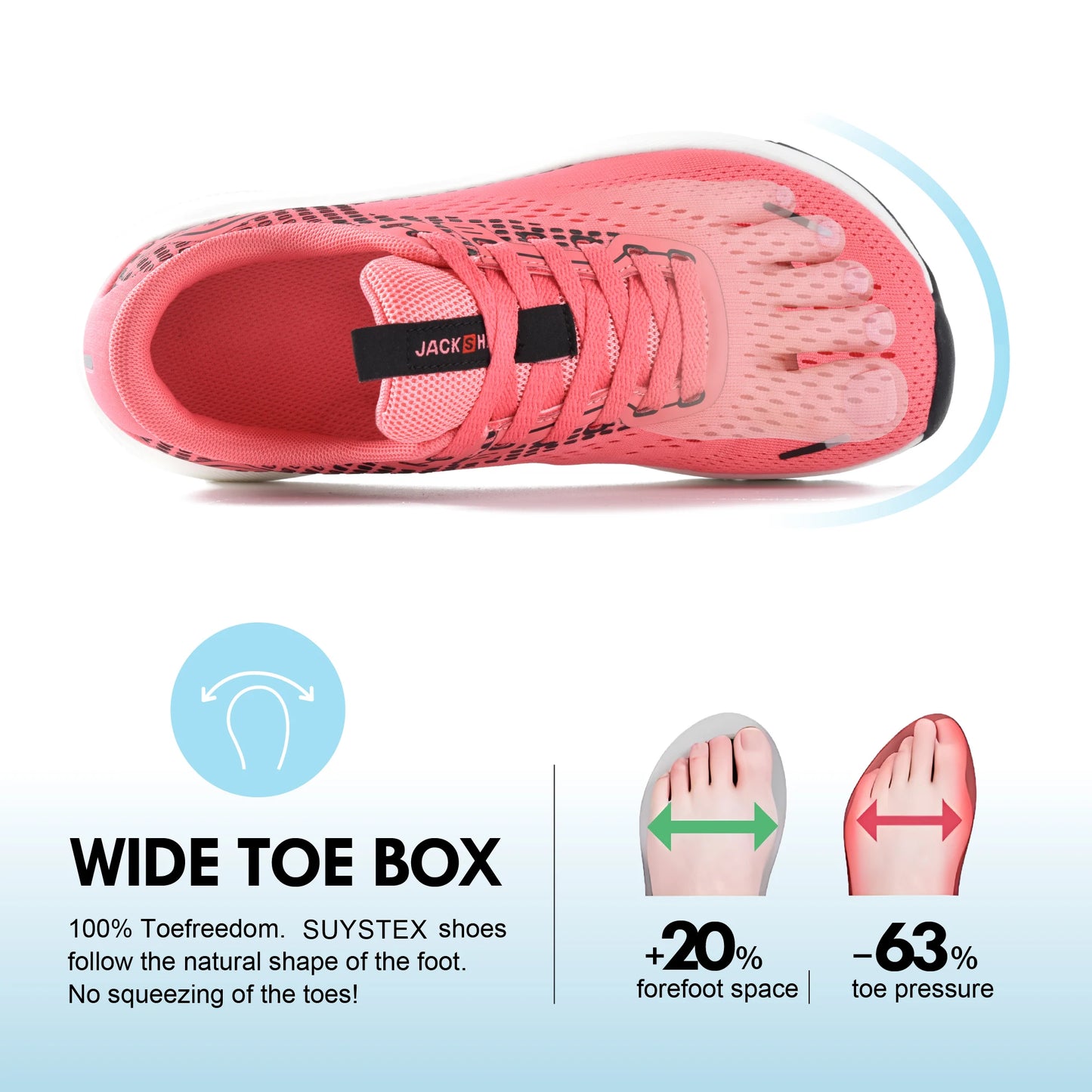 Wide Toe Box Shoes Women Arch Support Orthopedic Running Sneakers