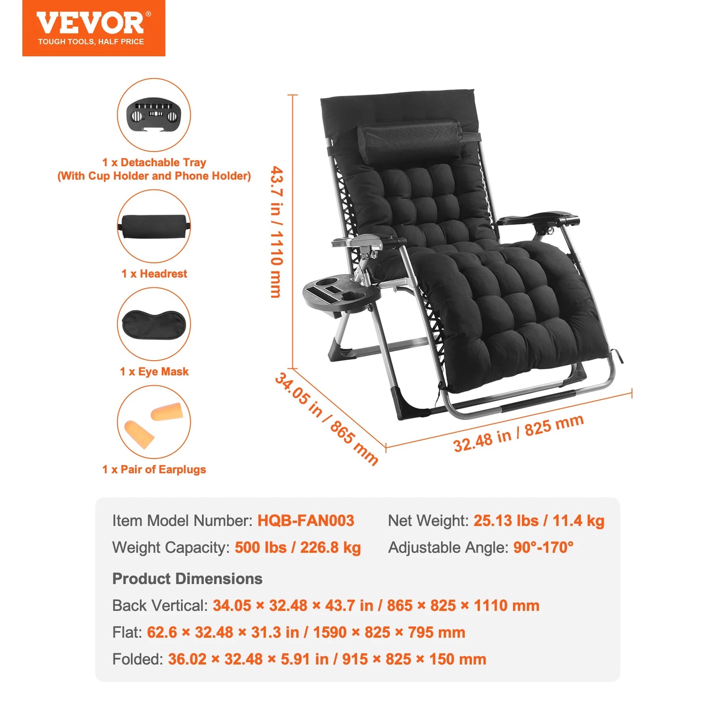 SucceBuy Zero Gravity Chair Recliner With Footrest And Cupholder