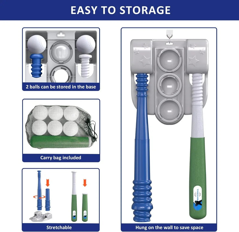 2 In 1 T Ball Set With Automatic Pitching Machine And Adjustable Tee