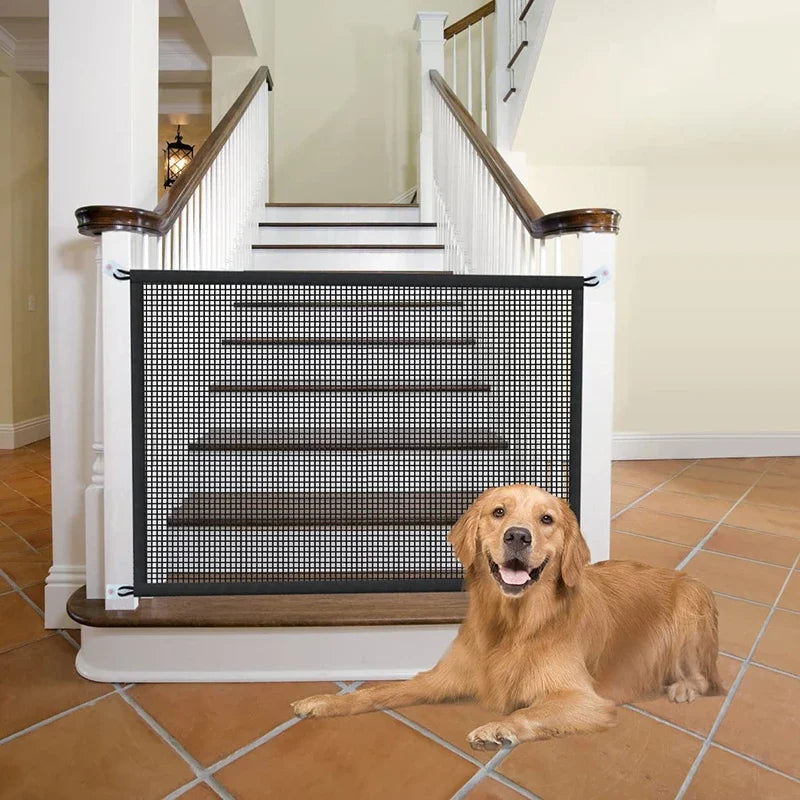 Foldable Mesh Dog Playpen Barrier Fence With 4 Hooks