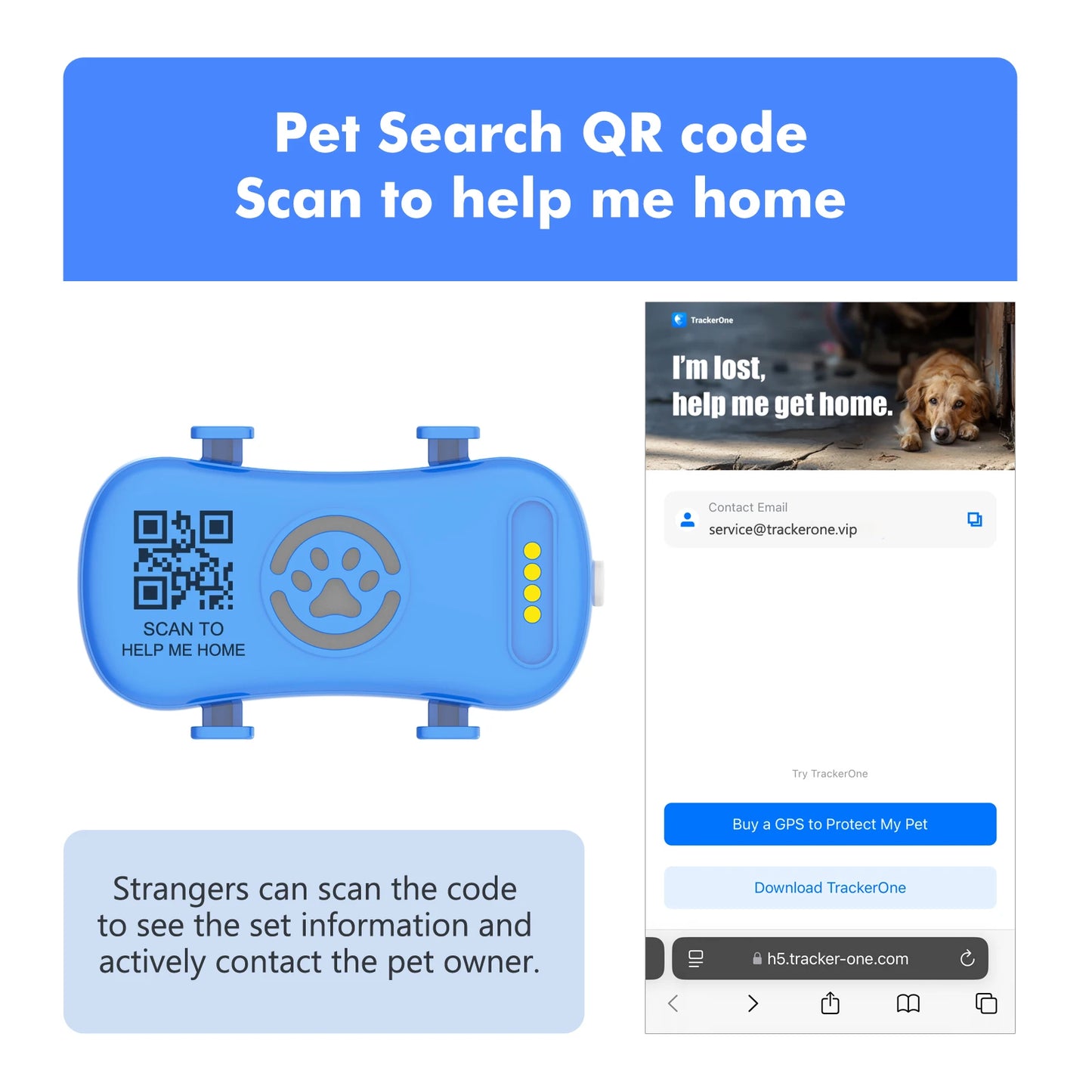 WANWAYTECH GPS Pet Tracker for Dogs and Cats With IoT SIM