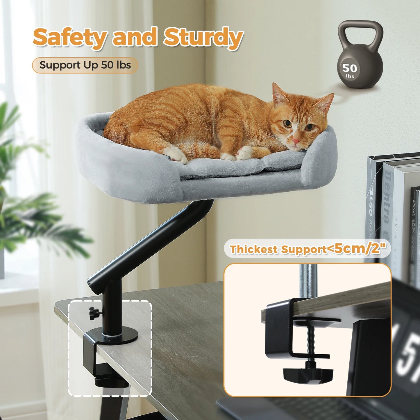 PAWZ Road Cat Desk Bed Rotatable Hammock Stand Indoor Cats