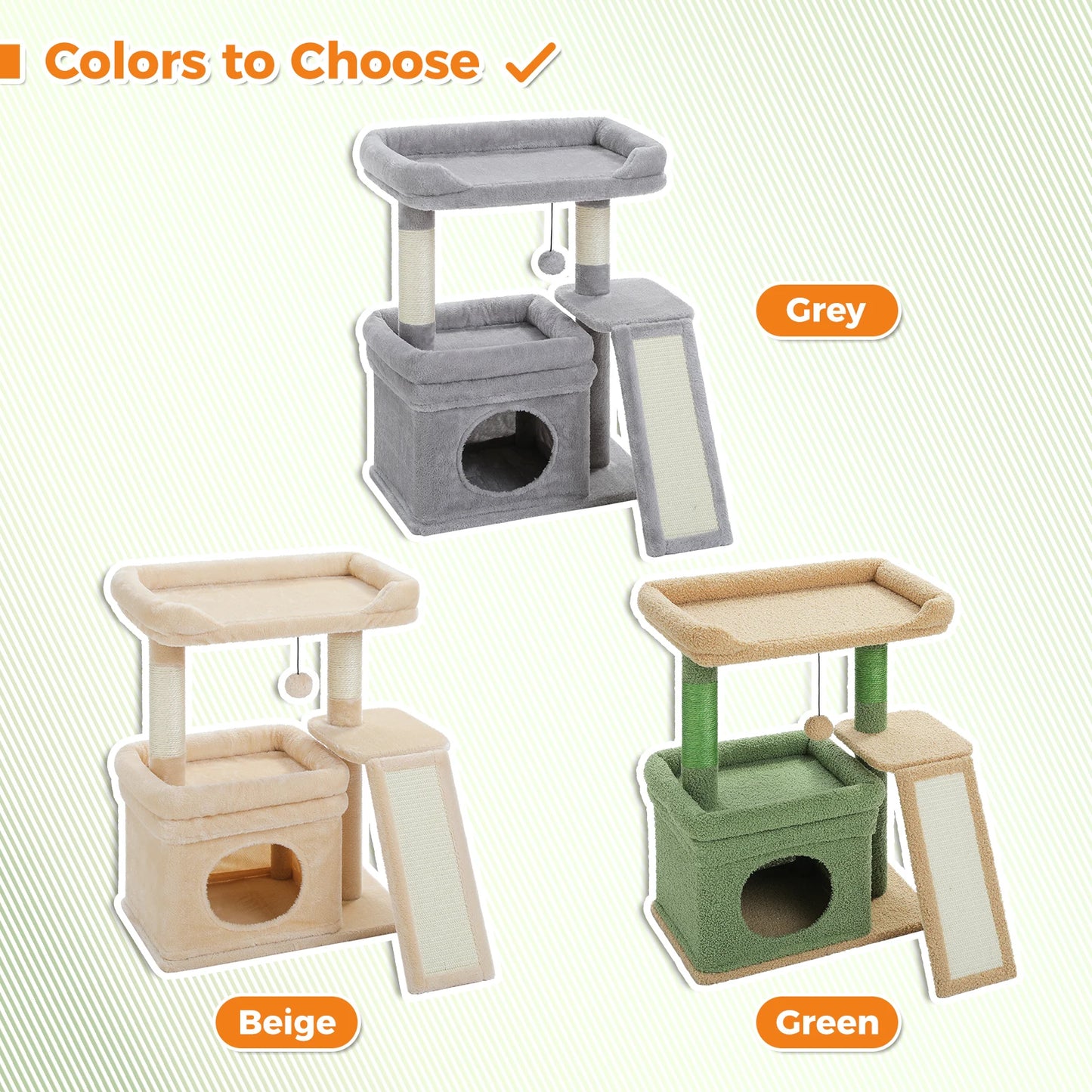 PAWZ Road Small Cat Tree Tower With Sisal Scratching Post