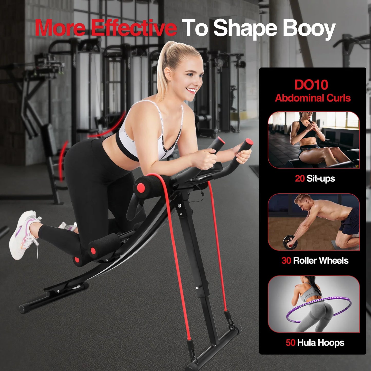 Foldable Ab Machine For Home Gym Core Trainer 440lb Capacity