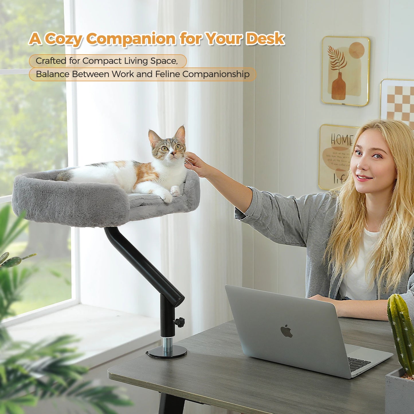PAWZ Road Cat Desk Bed Rotatable Hammock Stand Indoor Cats
