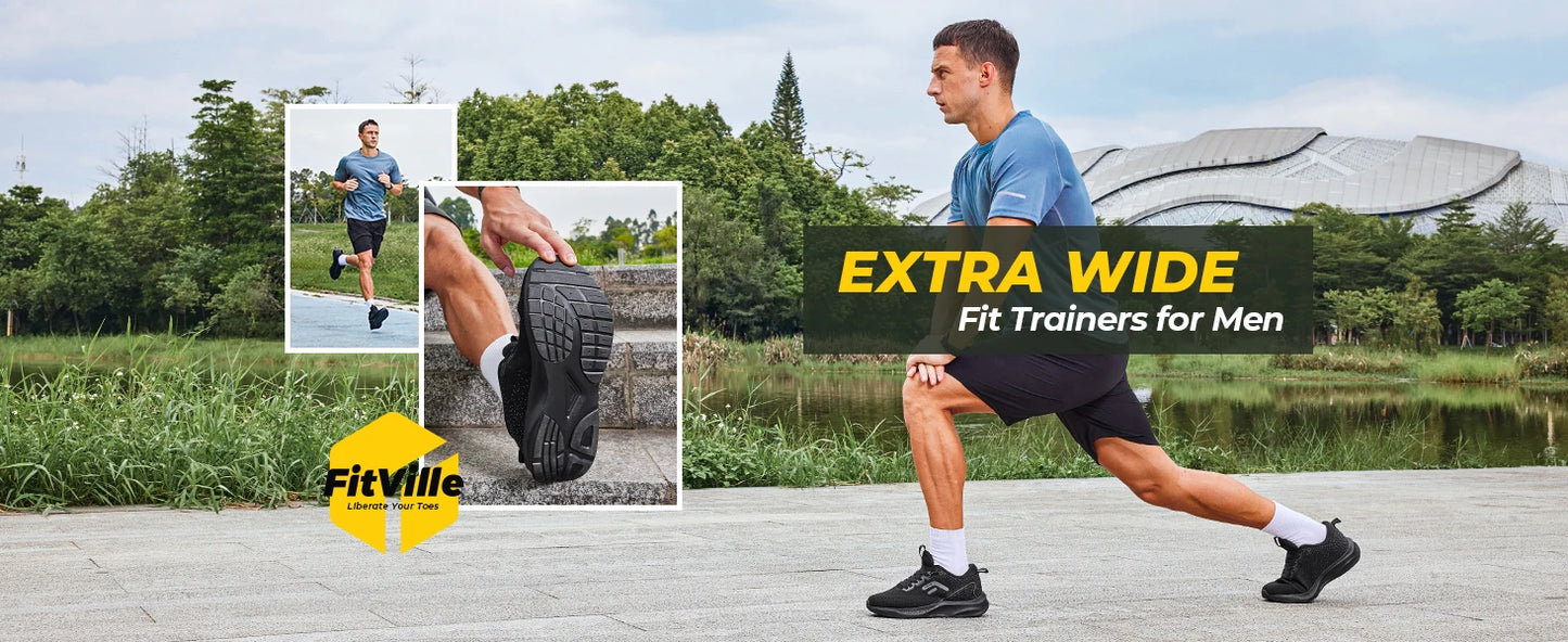 Fitville Men's Sport Running Shoes Breathable Lightweight Training Footwear