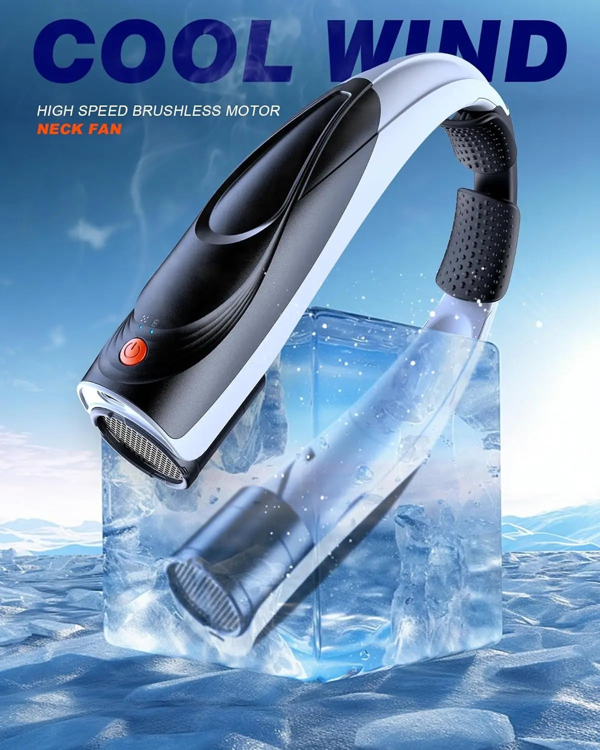 Portable Neck Fan 6 Speeds 6000mAh USB C Rechargeable Quiet