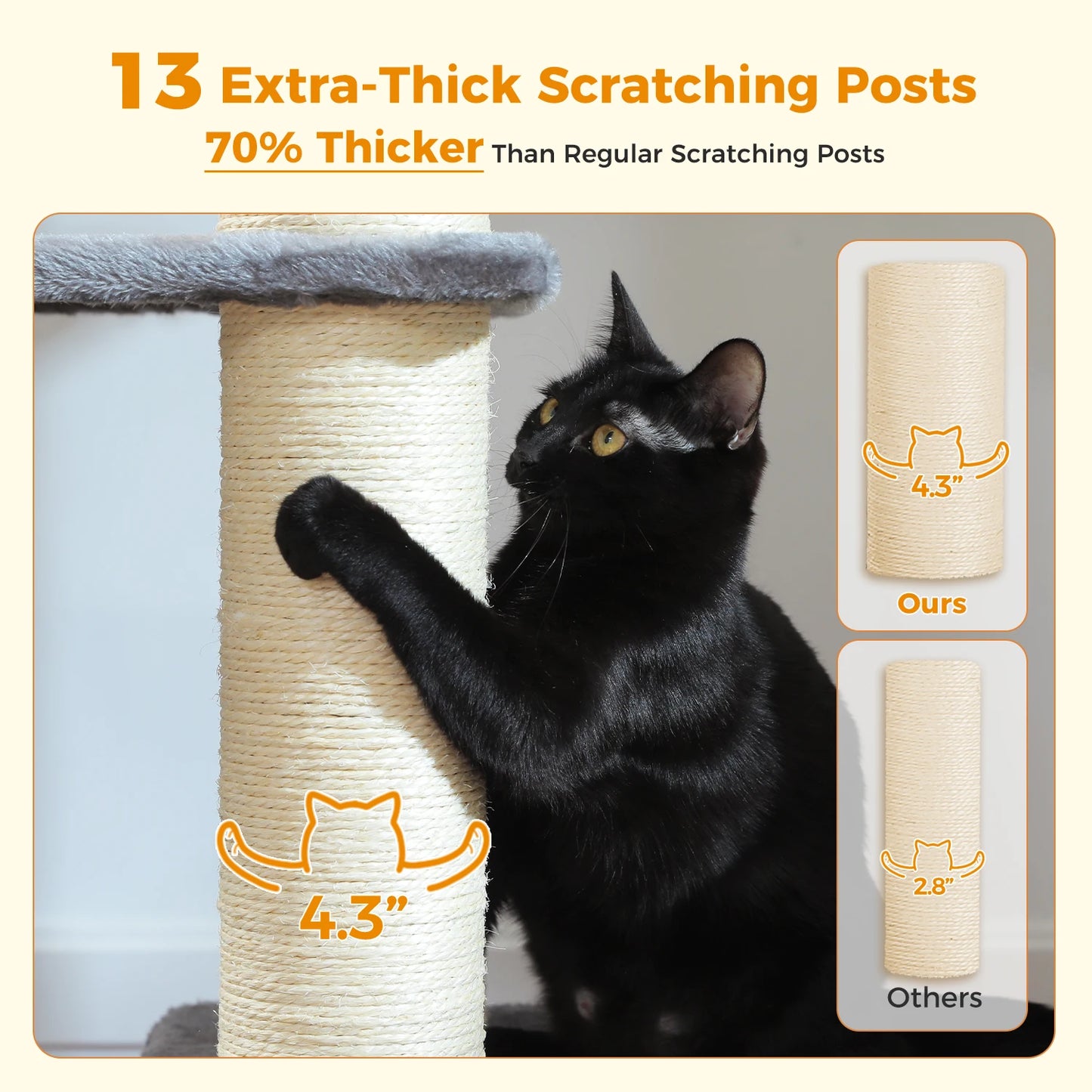 PAWZ Road Large Cat Tree for Big Cats With Hammock