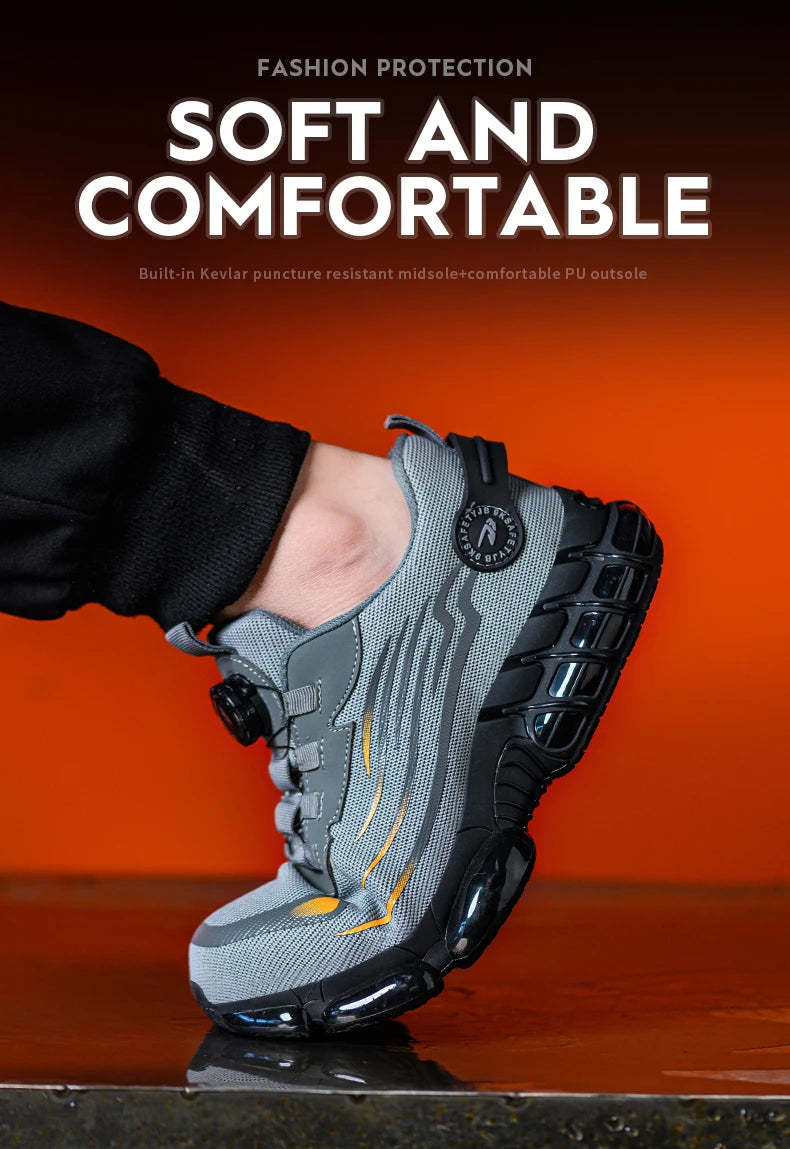 Breathable Lace-Free Soft Sole Anti-Puncture Work Shoes