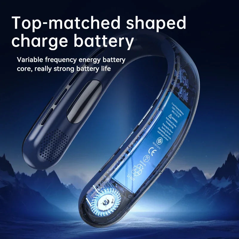 DELIXING 10000mAh Portable Neck Fan Bladeless Silent Rechargeable