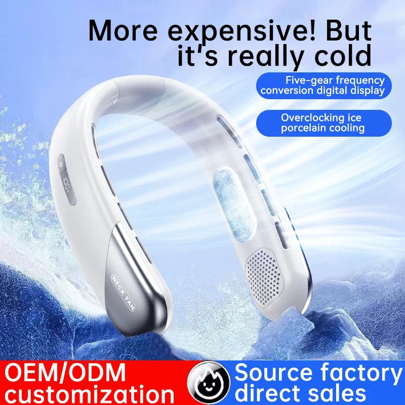 DELIXING 10000mAh Portable Neck Fan Bladeless Silent Rechargeable