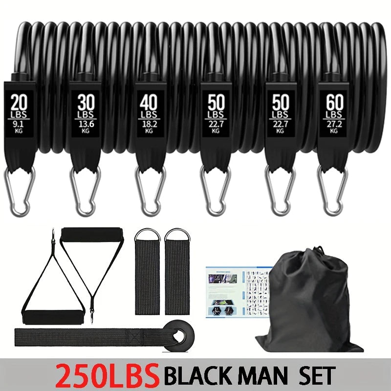 None Resistance Bands Set With Door Anchor Handles And Bag