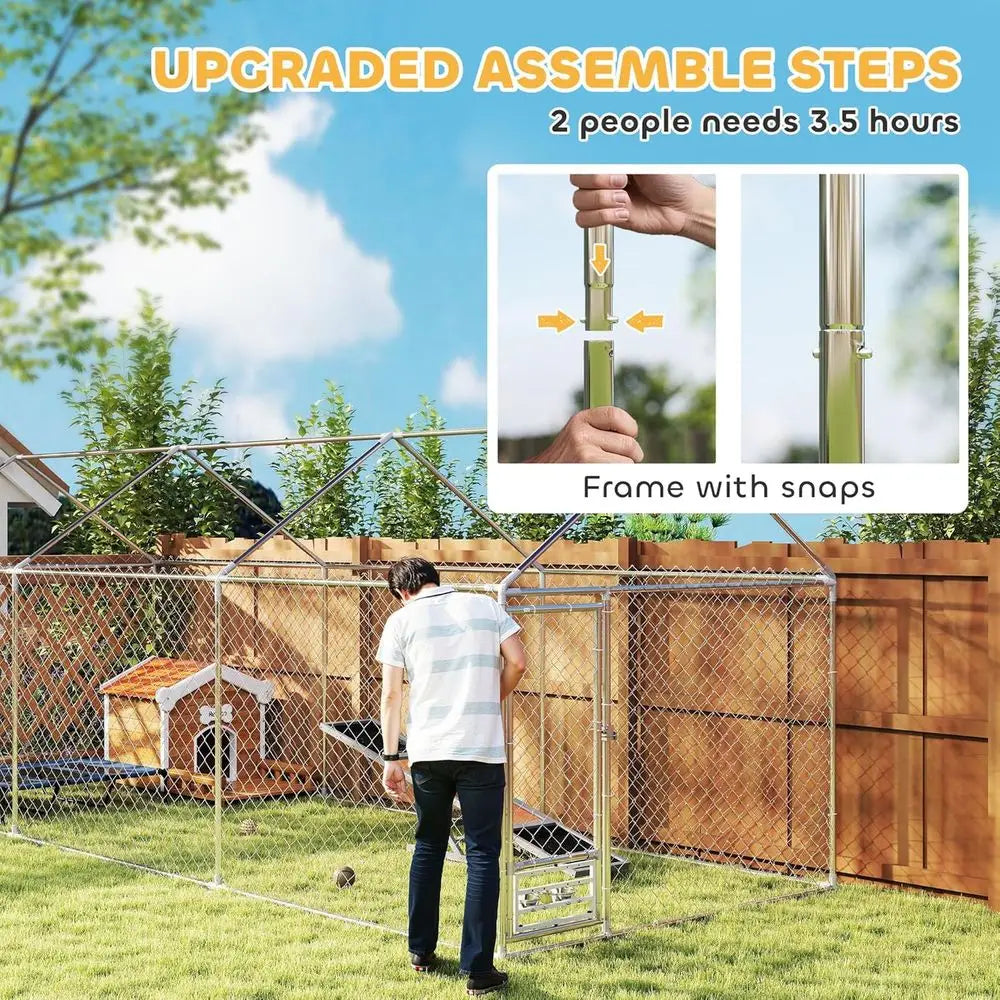 Heavy Duty Dog Kennel With Waterproof Roof And Secure Lock