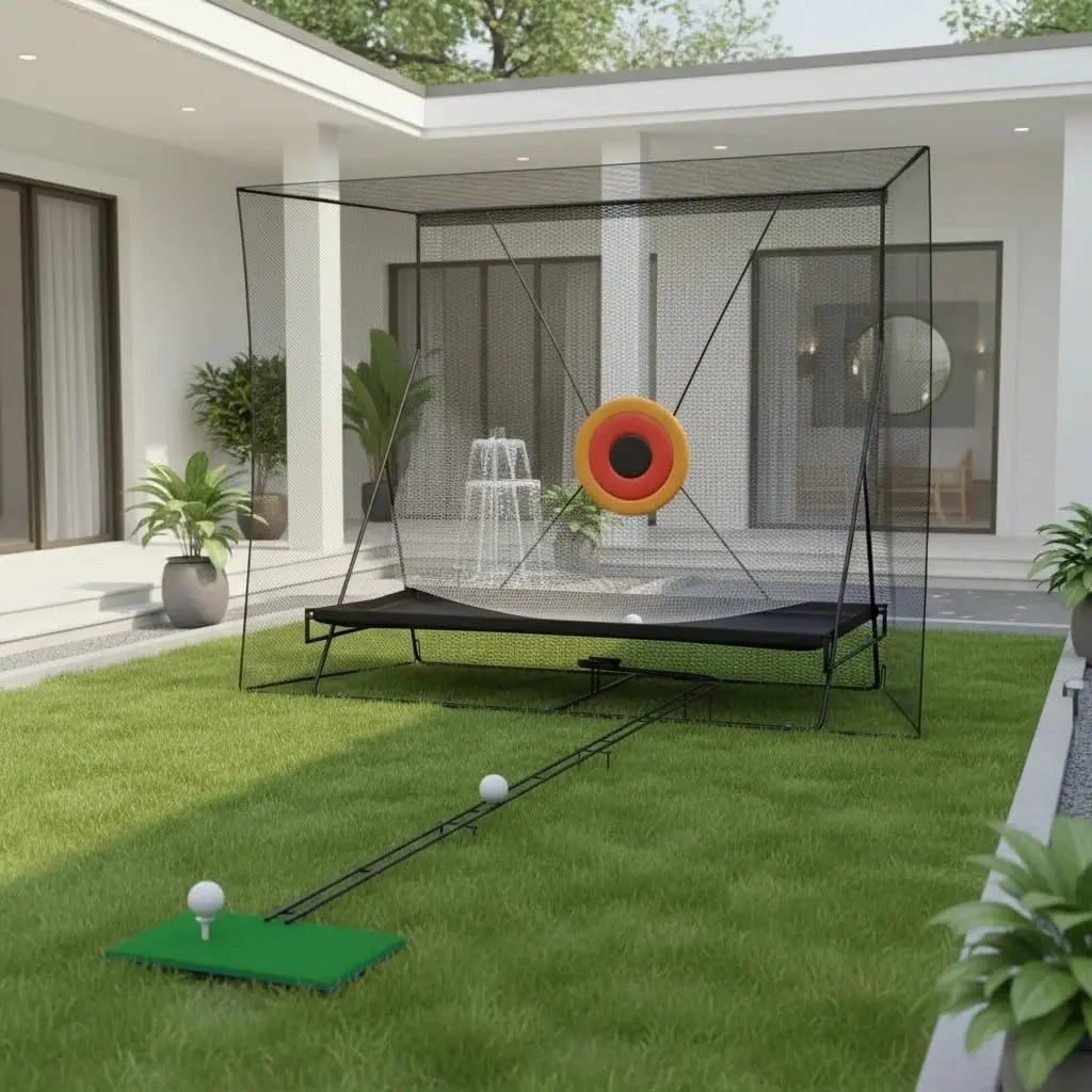 HiMISS Golf Practice Net Cage With Foldable Heavy Duty Frame
