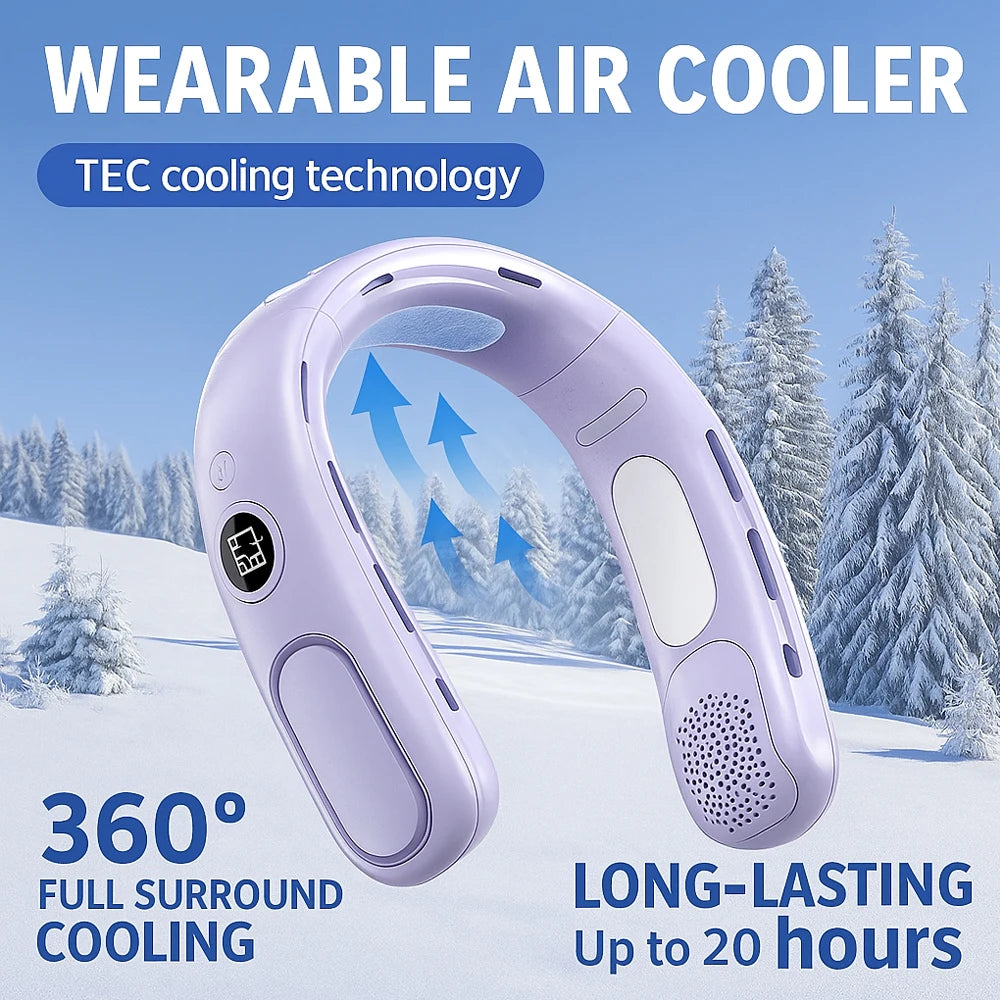 N90 Neck Fan Bladeless USB Rechargeable 5 Speed Portable