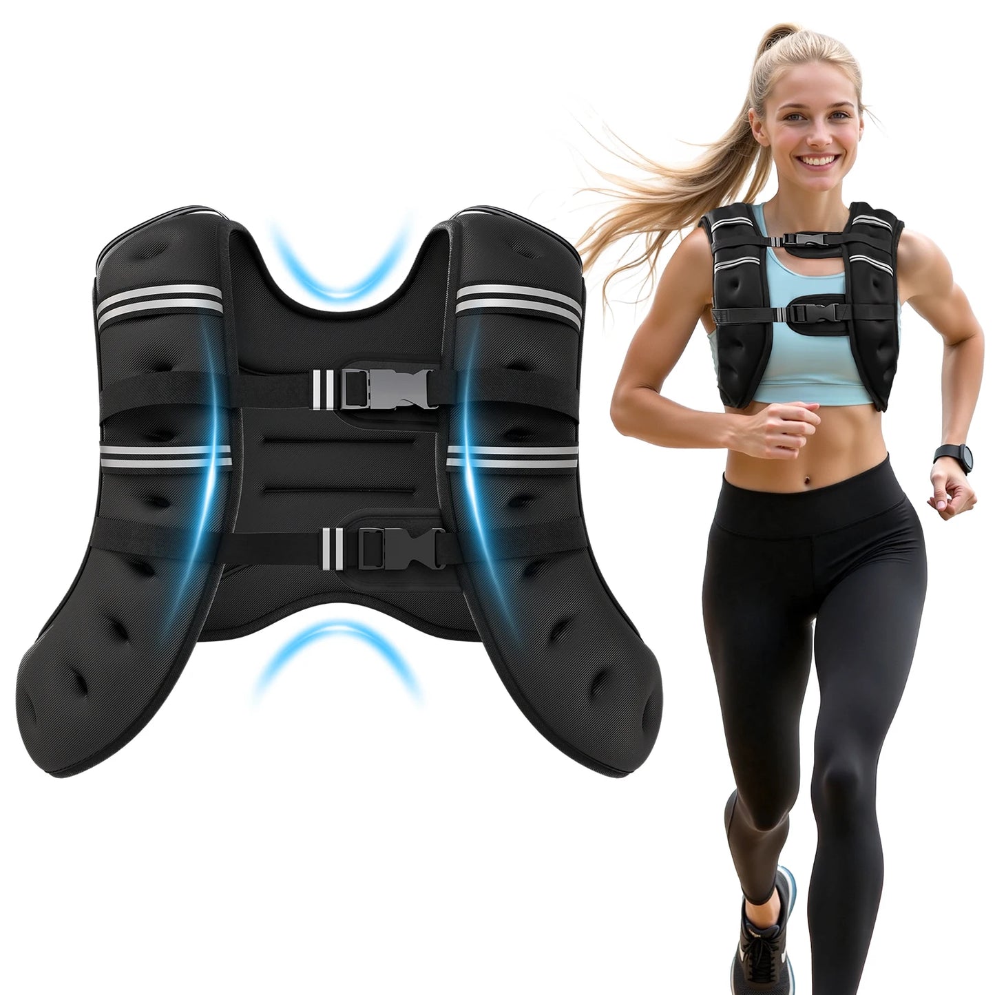 NONECN Weighted Vest For Fitness 6lb 12lb 18lb 22lb