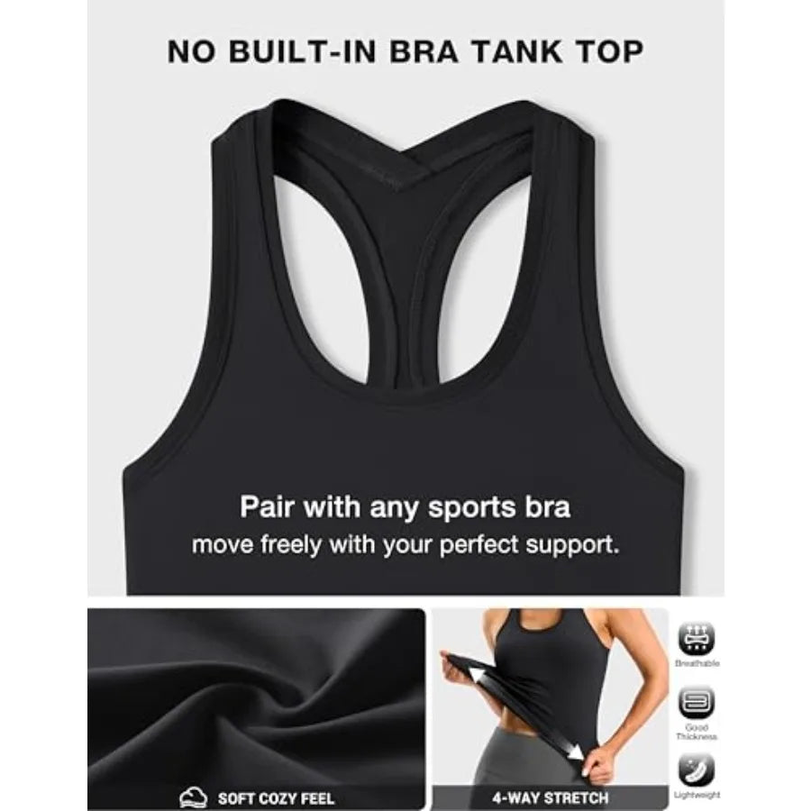 Women's Bamboo Fiber Racerback Workout Tank Top Yoga And Run
