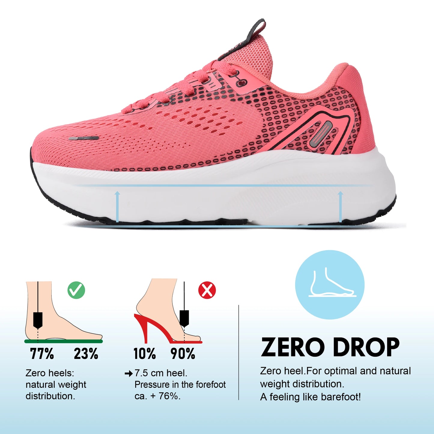 Wide Toe Box Shoes Women Arch Support Orthopedic Running Sneakers