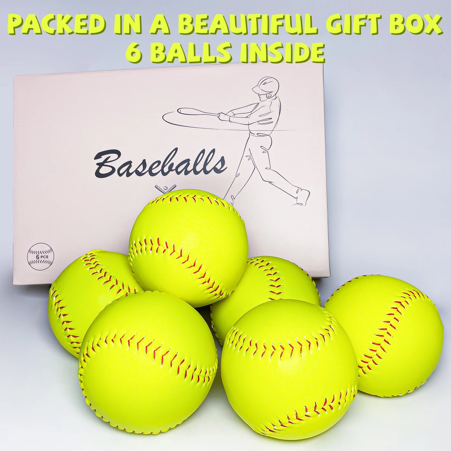Six Pack Softball Practice Balls For Youth And Adults