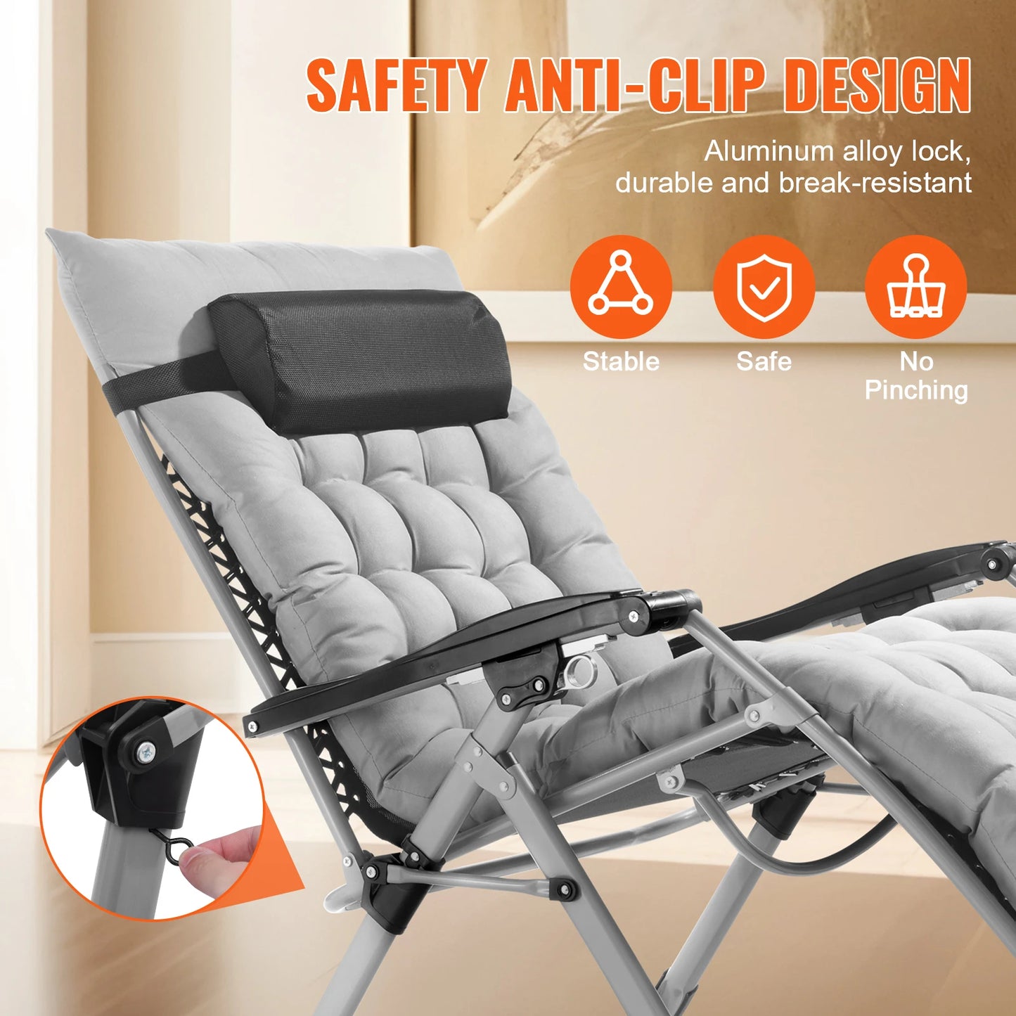 SucceBuy Zero Gravity Chair Recliner With Footrest And Cupholder