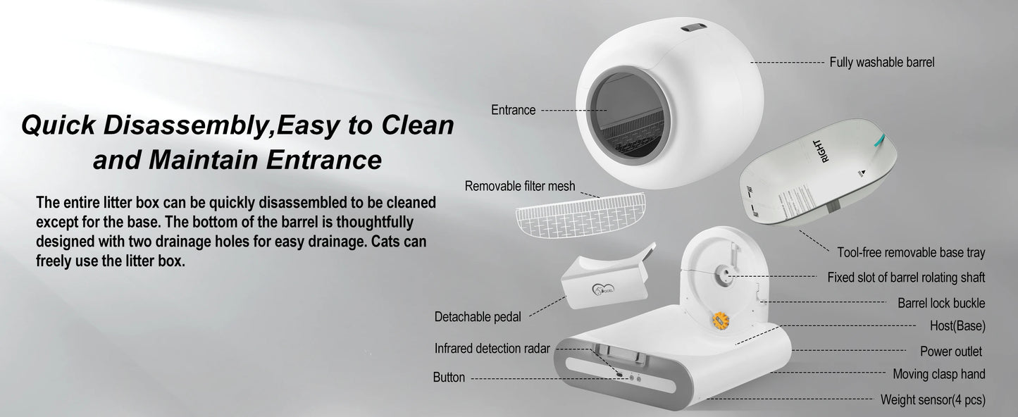 DOEL Self-Cleaning Cat Litter Box With App Control