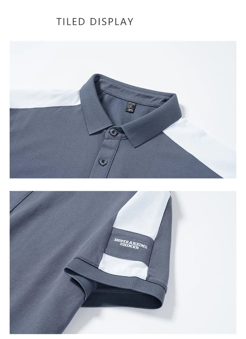 Lane JT Men Polo Shirt Summer Ice Silk Cotton Casual