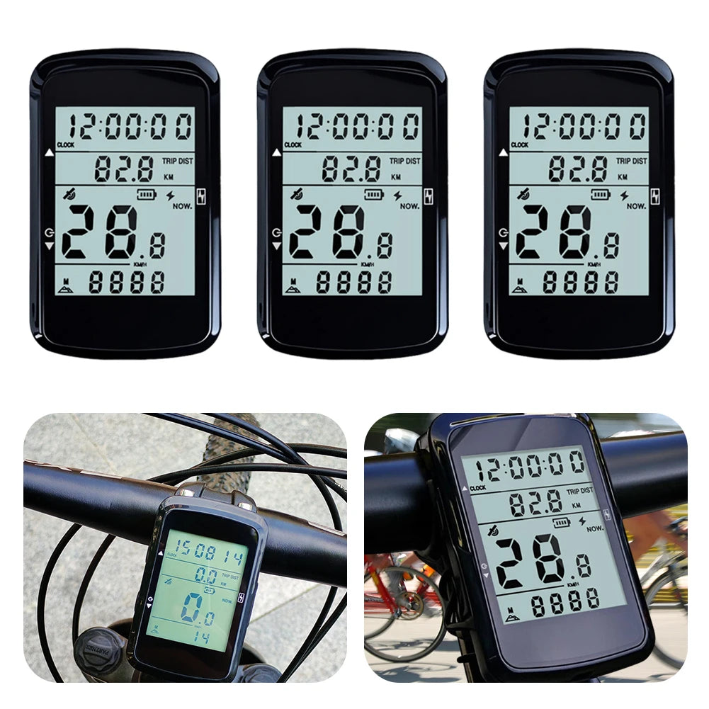 APWIKOGER Wireless Bicycle Computer With GPS Speedometer Backlight