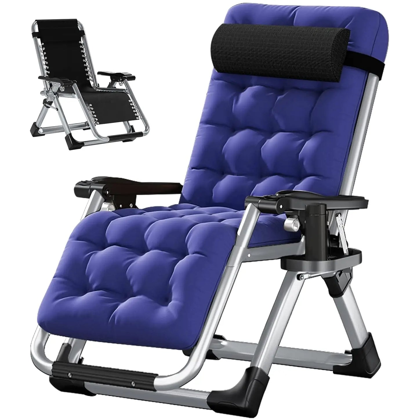 Zero Gravity Chair Premium Lawn Recliner Portable Detachable Cushion Headrest