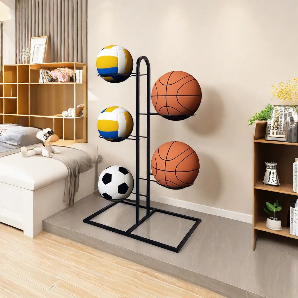 Indoor Kids Ball Storage Rack For Basketball Football Volleyball Kindergarten