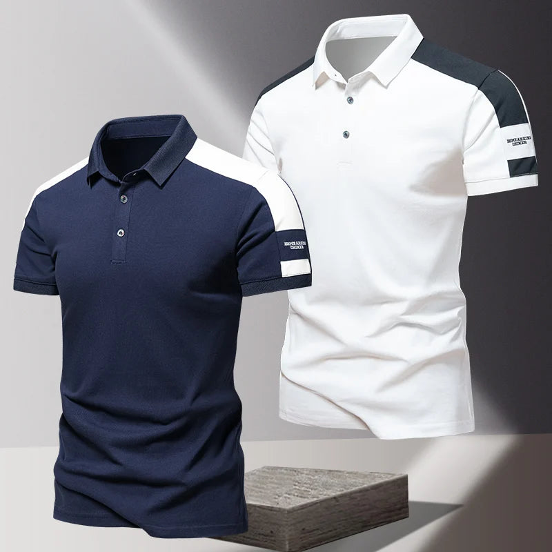 Lane JT Men Polo Shirt Summer Ice Silk Cotton Casual