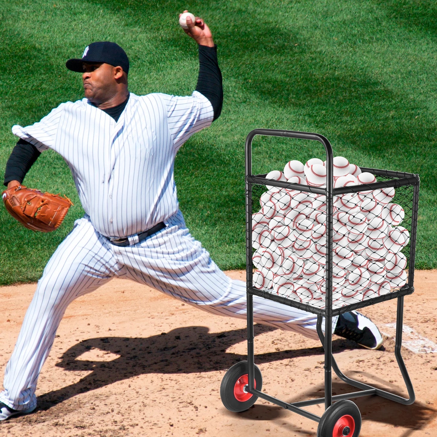 Heavy Duty Rolling Baseball Cart For Softballs And Basketballs
