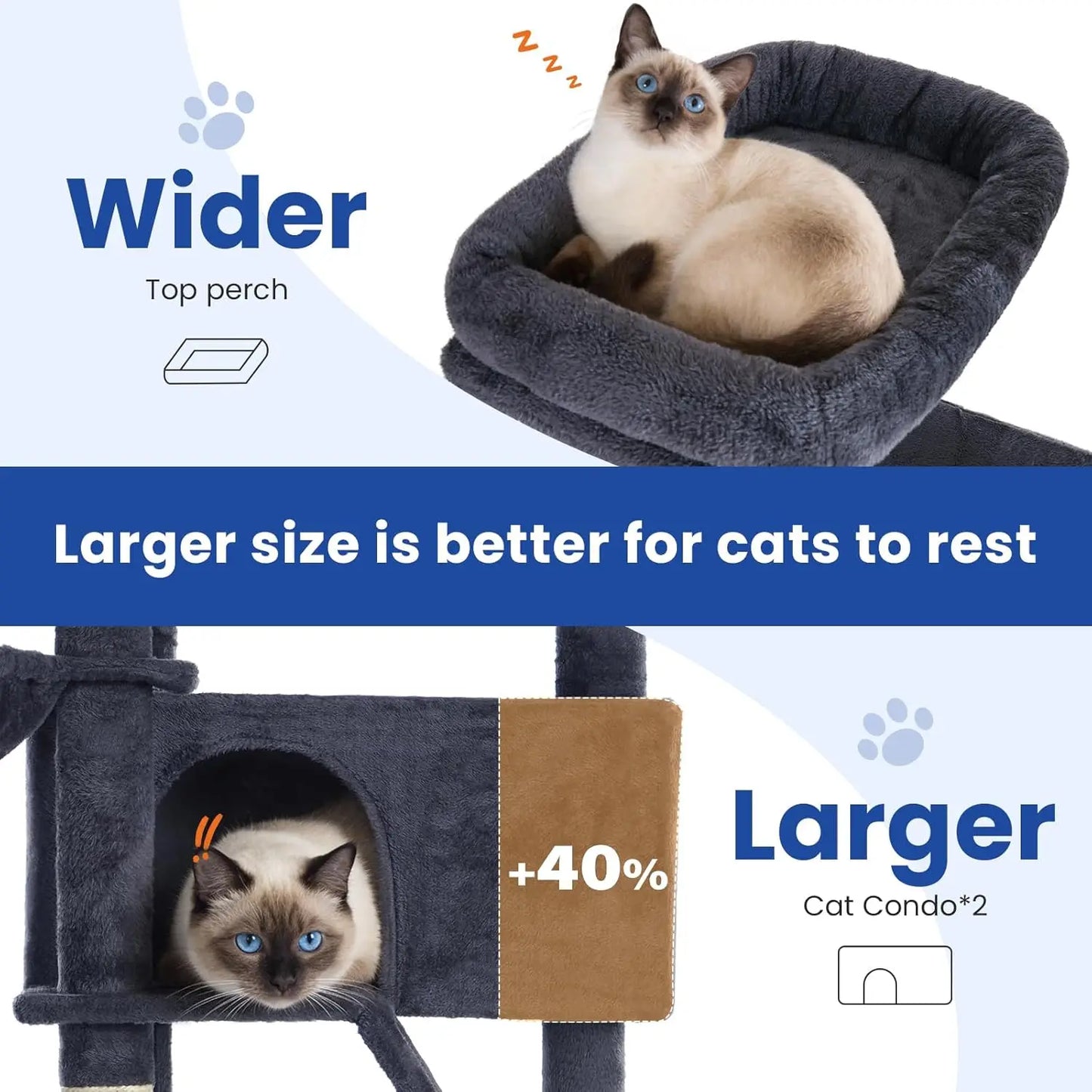Multi Level Cat Tower With Scratching Posts And Hammock