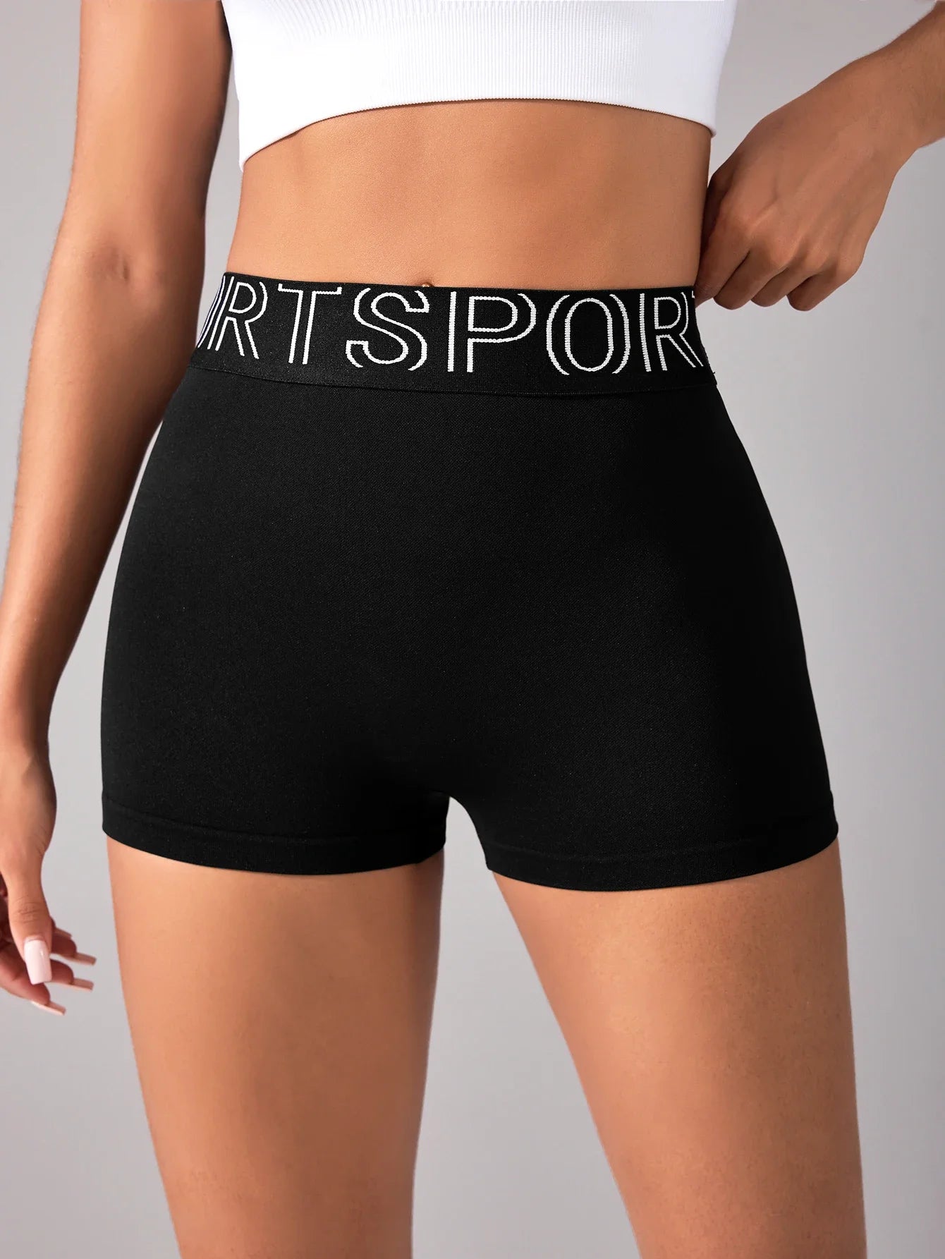 Women Yoga Shorts High Waist Nylon Elastane For Gym And Workout