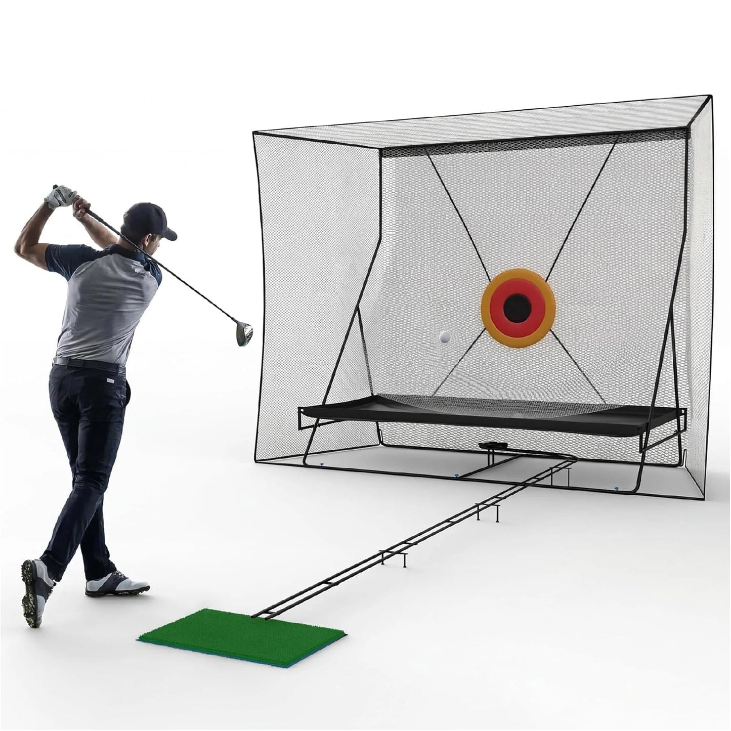 HiMISS Golf Practice Net Cage With Foldable Heavy Duty Frame