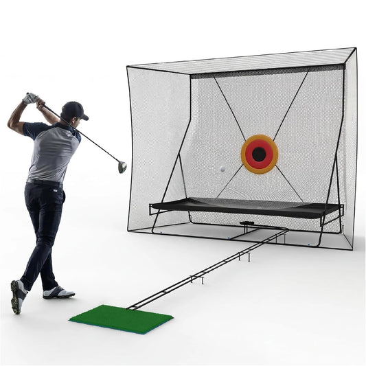 HiMISS Golf Practice Net Cage With Foldable Heavy Duty Frame