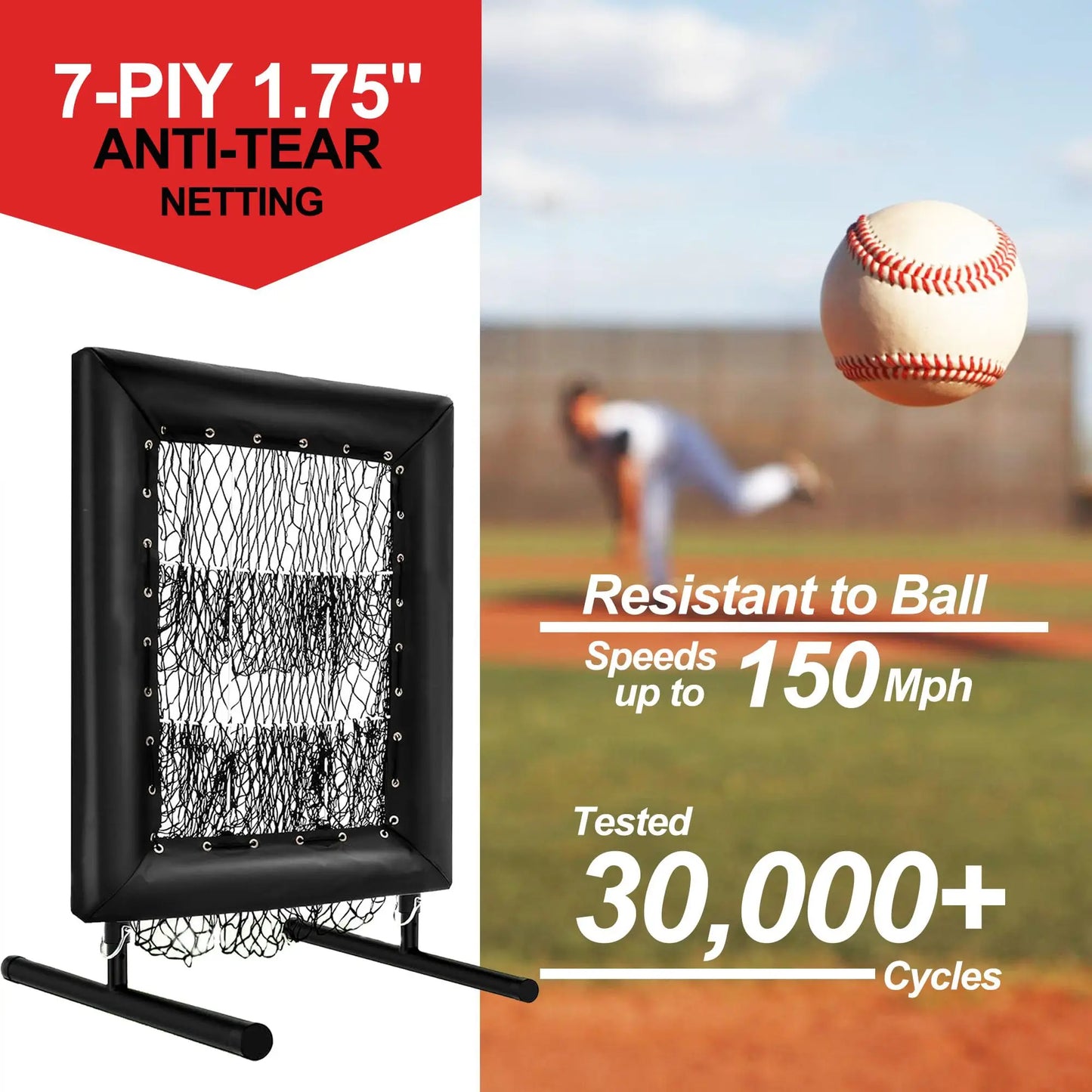 HiMISS Adjustable Pitching Net With Strike Zone And Carry Bag