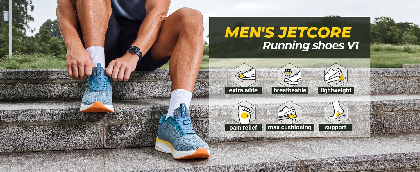 Fitville Men's Sport Running Shoes Breathable Lightweight Training Footwear